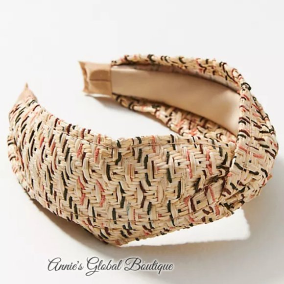 RARE NWT ANTHROPOLOGIE Zig-Zag Textured Woven Knotted Headband - Picture 14 of 16